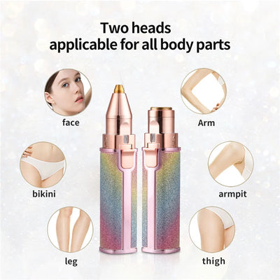 Rechargeable eyebrow and facial hair trimmer for painless hair removal