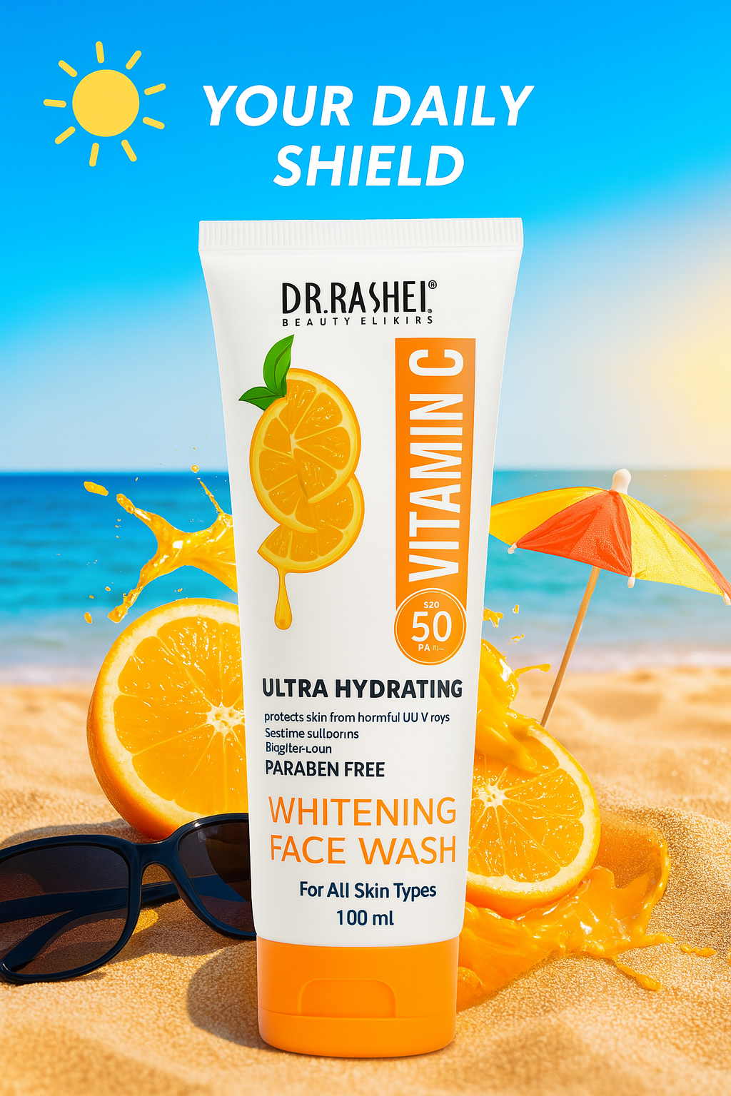 Dr Rashel Vitamin C Ultra Hydrating Whitening Face Wash – Brightening Cleanser, 100ml